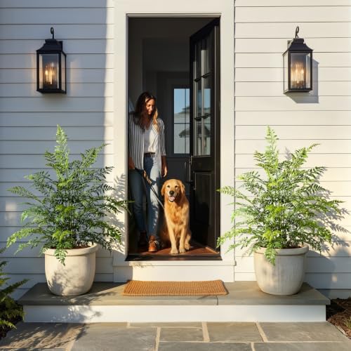 2 Pack Artificial Fern Plants in Pots Artificial Boston Ferns Potted Plants Faux Fern Bush Plant Shrubs Greenery for Outdoor Indoor Porch Patio Farmhouse Garden Living Room Office Table Decor (Type 5) - Image 2