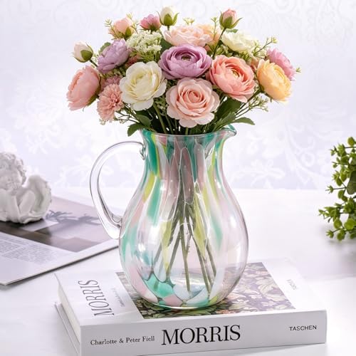 KAMMAK Glass Vase,Colored Hand Blown Decorative Vase - Image 3