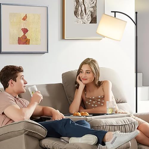 Ambimall 60" Floor Lamp with Remote and Stepless Dimmable Bulb, Black Pole - Image 4