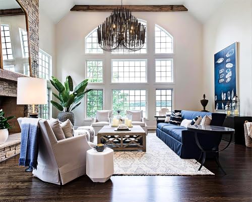 TOCHIC Modern Farmhouse Chandelier for Dining Room 41", Large Vintage Black Wood Chandeliers Light for Living Room, Rustic Pendant Lighting Fixture Ceiling Hanging for Foyer Bedroom Entryway - Image 7