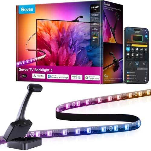 Govee TV Backlight 3 with Dual 4MP Lens, TV Lights Sync to 55-65 Inch TVs by Unknown