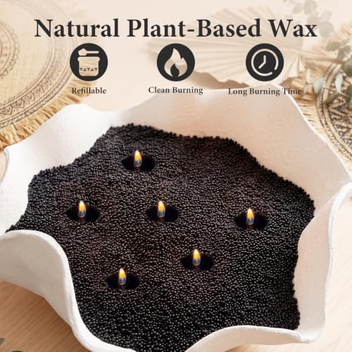 SAEUYVB Black Pearled Candle Sand,1 lb Natural Refillable Sand Wax Kit - Image 2