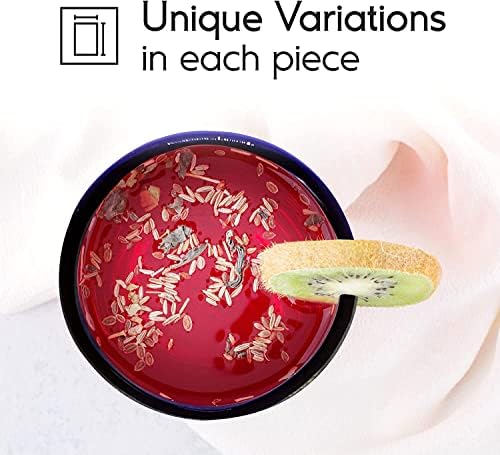 Cobalt Blue Rim 10 oz Tumblers (set of 6), Recycled Glass, Lead-free, Toxin-Free (Tumbler) - Image 5