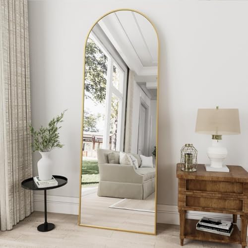 Dewfig Arched Full Length Mirror, 57"X20" Large Full Body Mirror, Gold - Image 3