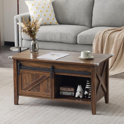 VINGLI Farmhouse Lift Top Coffee Table,36" Living Room Table,Espresso - Image 6