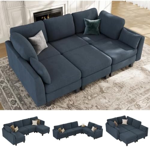 Sectional Sleeper Sofa 6 Seaters Modular Sleeper Sofa Couch by Unknown
