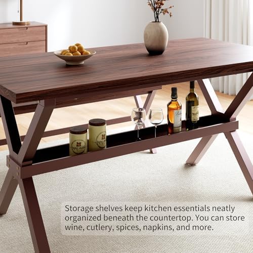 HIPIHOM Dining Table Set for 6,Kitchen Table with Dining Chairs - Image 6