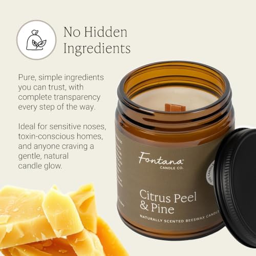 Fontana Candle Co Wood Wick Beeswax Candle, Citrus Peel & Pine - Image 6