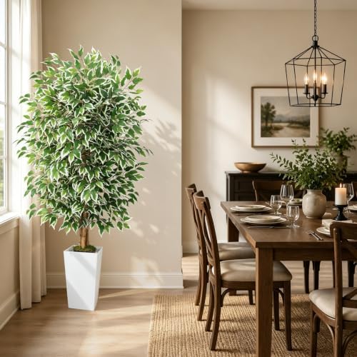 GTIDEA 6FT Ficus Tree Artificial, Fake Indoor Plants with Tapered Planter - Image 5