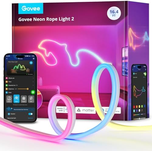 Govee RGBIC Neon Lights 16.4ft Works with Matter, Alexa, Google Assistant by Unknown