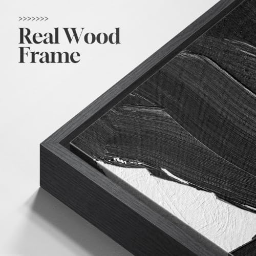 Large Framed Black and White Abstract Wall Art for Living Room, 24x36 Inch - Image 4