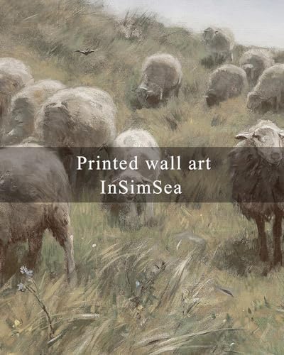 InSimSea Framed Canvas Wall Art Vintage Decor, Sheep on the Dunes Pictures Farmhouse Decor, Large Wall Art Living Room Bathroom Bedroom Office Decorations, 16"x24" - Image 6