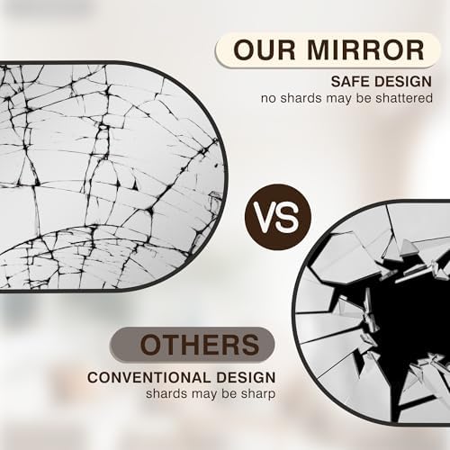 FICTOR 30" x 32" Arched Bathroom Vanity Mirror for Over Sink, Black - Image 6