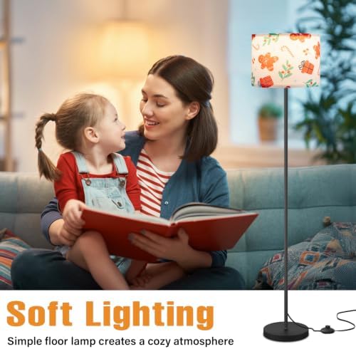 Ambimall 60'' Modern Floor Lamp with Shade, Tall Lamps for Living Room, Bedroom, Office, Dining Room, Christmas Decoration Lampshade(Without Bulb) - Image 6