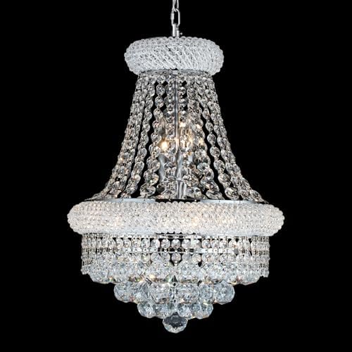Chrome Crystal Chandeliers for Dining Room，6-Lights D15 Inch by Gifarich