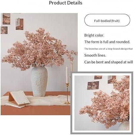 3 Pcs Artificial Berry Stem Spring Faux Flowers,35" Stems Fake Dried Berries, Faux Berry Picks for Vase,Wabi-Sabi Floral Decor for Home, Wedding,Table Centerpiece,Fall,Boho Decor (Purple) - Image 4