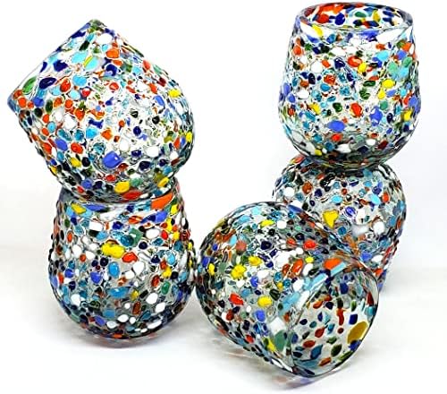 Confetti Rocks 16 oz Stemless Wine Glasses (set of 6), Recycled Glass, Lead-free, Toxin-Free (16oz Stemless) - Image 3
