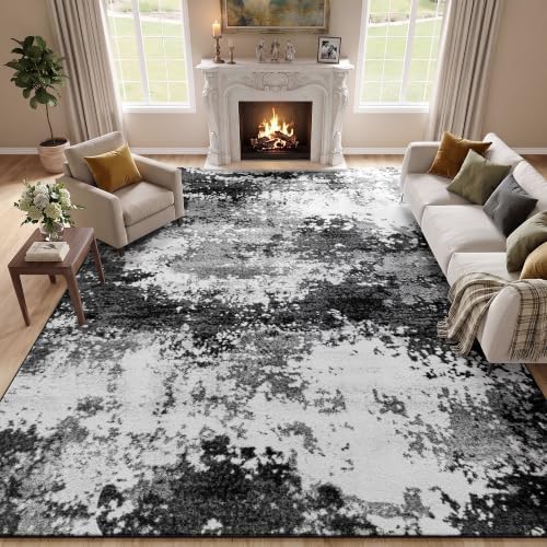 Black Washable Rug 6x9 Area Rugs for Living Room Bedroom Carpet by Acapet
