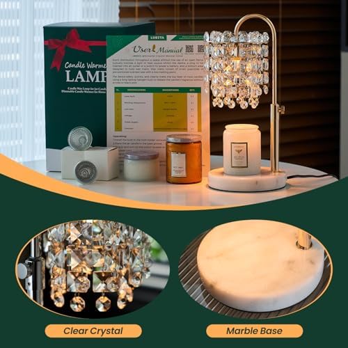 Candle Warmer Lamp with Timer Dimmer Adjustable Height for New Home Bedroom,Vintage Home Decor for Scented JaR 3 Bulbs for New Home Decor, Women Mom Christmas Birthday Gifts, French Gold - Image 3