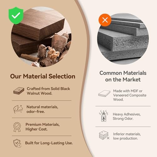 Black Walnut Wooden Jewelry Box for Women, 3 Layer Organizer with Drawer - Image 5
