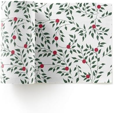 MY DRAP Cotton Cloth Cocktail Napkins Leaves Xmas (4.3 x 4.3 in - 50 Per Roll) Perfect for Christmas, Holidays, Events, Hosting, Parties, Leaf Pattern by MYDRAP