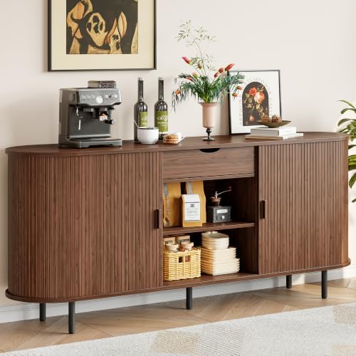 ONBRILL 70" Sideboard Buffet Cabinet with Drawer&Adjustable Storage Shelves by ONBRILL