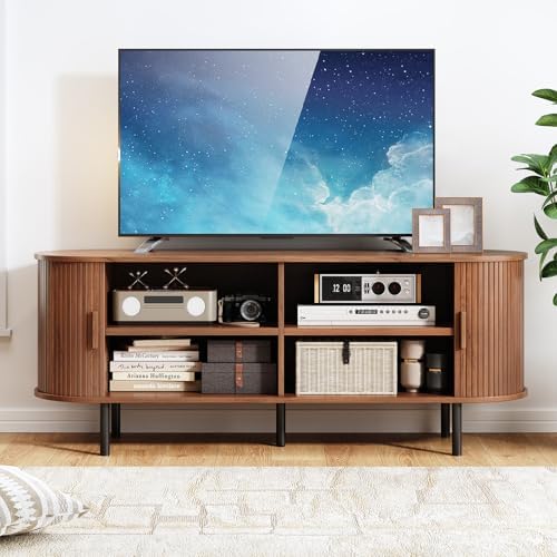ComfyCorner 55" Mid Century Modern TV Stand with Sliding Doors for 60" TV - Image 5