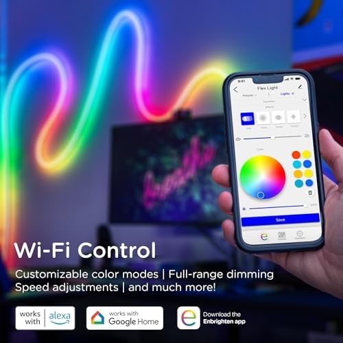 Enbrighten Vibe Spectrum LED Neon Rope Lights, Indoor Smart Light - Image 5