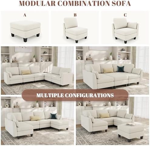 Sectional Sleeper Sofa 6 Seaters Modular Sleeper Sofa Couch - Image 4