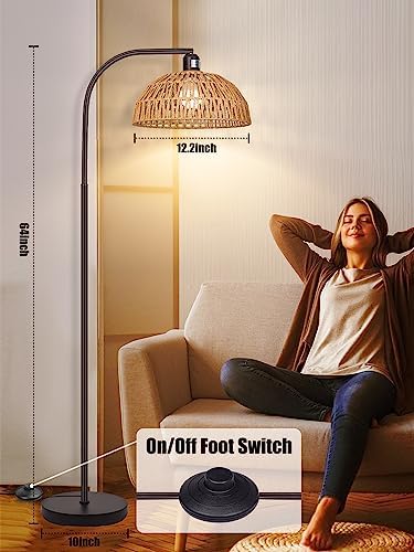 Brilvibera Boho Floor Lamp with Remote and Dimmable Bulb - Image 6