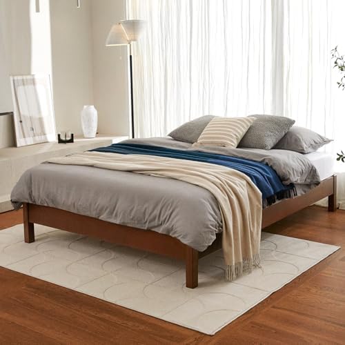 LIFEMENT Twin Bed Frame Signature Wood Platform, Noise Free, Under Bed Storage, No Box Spring Needed, Easy Assembly, Cherry - Image 3
