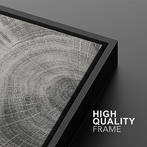 SIGNWIN Framed Canvas Print Wall Art Wood Tree Rings Abstract Illustrations Minimalist Modern Wall Art Neutral Boho Decor for Living Room, Bedroom, Office - 16"" x24 x2 Black - Image 5