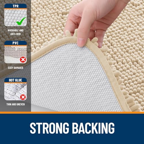 OLANLY Bathroom Runner Rugs 47x20, Extra Soft Absorbent Chenille Bath Rugs - Image 6