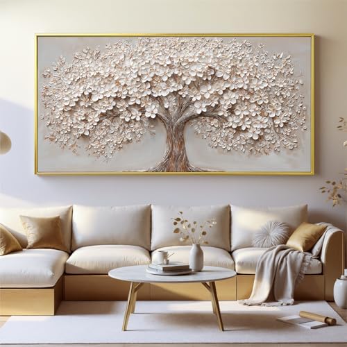 Gold Framed Large Modern Canvas Wall Art Decor Prints Oversized Wall Art Pictures for Living Room Tree of Life Wall Art Prints Artwork for Walls Bedroom Office 29" X 58"Printed Decorative Painting - Image 3