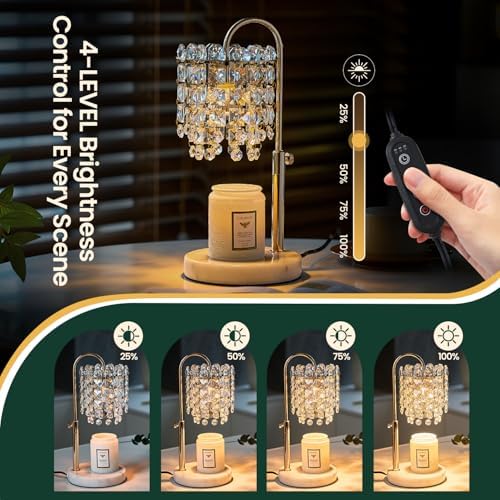 Candle Warmer Lamp with Timer Dimmer Adjustable Height for New Home Bedroom,Vintage Home Decor for Scented JaR 3 Bulbs for New Home Decor, Women Mom Christmas Birthday Gifts, French Gold - Image 5