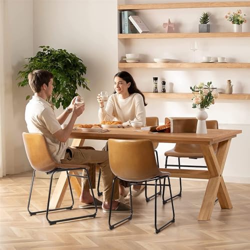 Waleaf Dining Chairs Set of 4, 18" Faux Leather Counter Height Bar Stools - Image 5