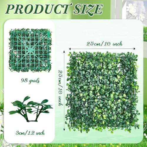 Crowye 36 Pcs 10 x 10 Inch Grass Wall Panel, Artificial Boxwood Wall Panels - Image 2