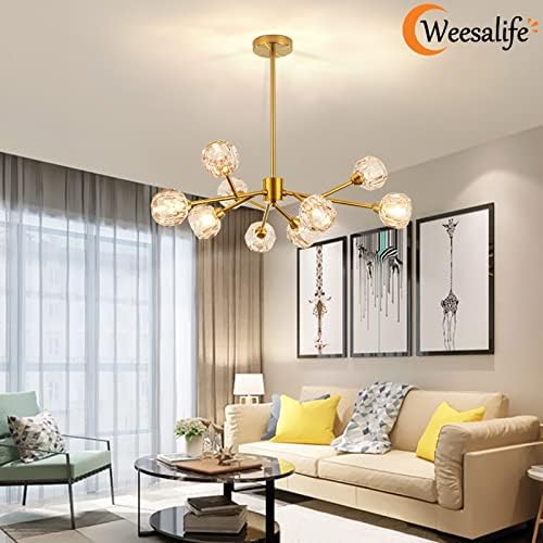 Weesalife Sputnik Chandeliers for Dining Room，9 Lights D30 Inch - Image 6