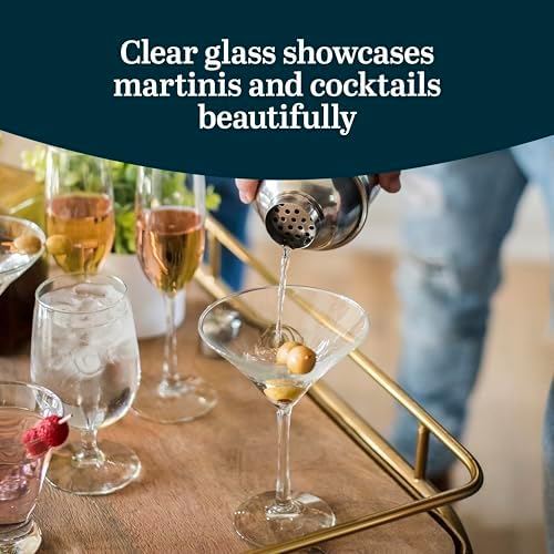 Libbey Vina Glassware Set, Classic, Triangular Martini Glasses Set of 6 for Martinis, Cocktails, Clear Cosmopolitan Glasses for Parties, Weddings - Image 4