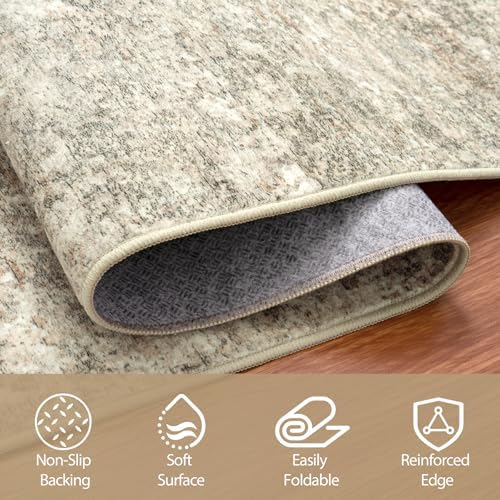6x9 Area Rugs for Living Room Washable Bedroom Dining Room Beige Brown - Image 4