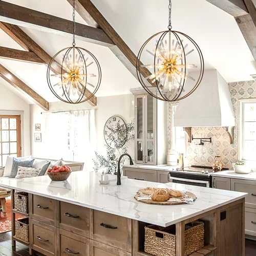 Vezzio Modern Black and Gold Sputnik Chandelier for Dining Room - Image 6