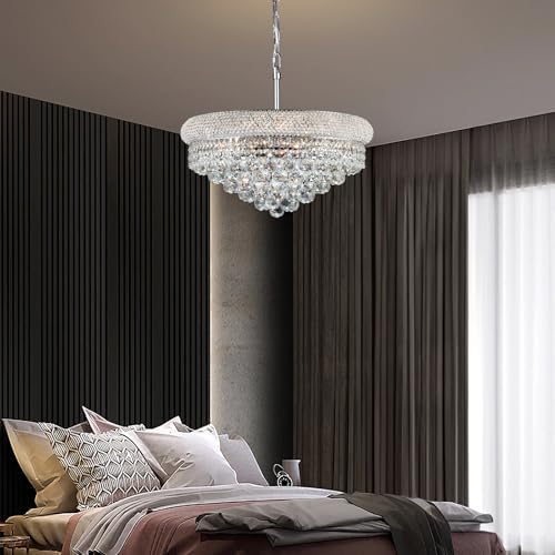 Chrome Crystal Chandeliers for Dining Room，9-Lights D22 Inch - Image 5