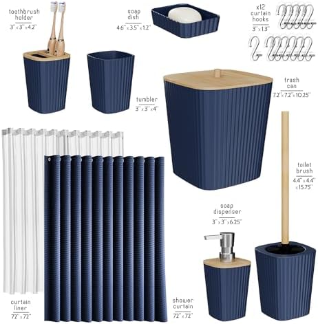Clara Clark Bathroom Set, Shower Curtain Set, Bathroom Accessory Set - Image 2