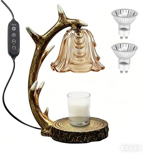 BAUSATZ Candle Warmer Lamp, Candle Light Warmer, Candle Lamp Warmer, Candle Warmer with Timer, Birthday Gifts (Resin Reindeer Antler Design) C by bausatz