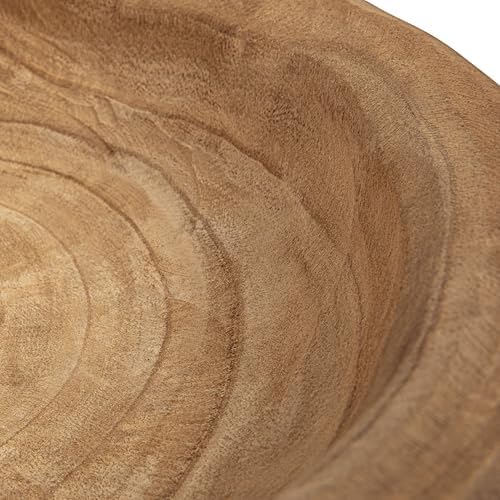 Creative Co-Op Decorative Paulownia Wood Bowl Round Handmade Accent, Natural Finish - Image 3