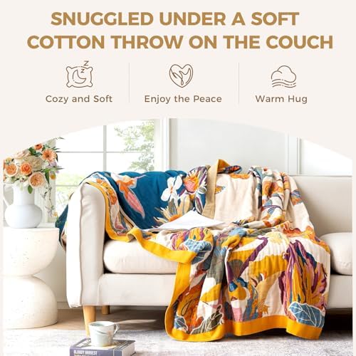 LUTBM Boho Throw Blanket for Couch 50"x60", 100% Cotton Fall Bed Blankets - Image 5