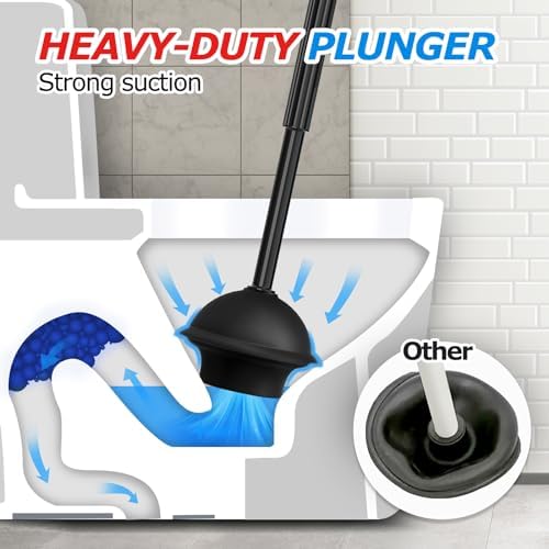 FORASTO 3in1 Toilet Plunger and Brush Set - Home Bathroom Cleaning Tools - Image 3