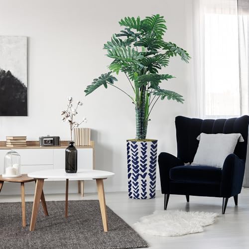 Artificial Tree in Modern Pattern Planter, Fake Philodendron Tree Silk Tree for Indoor and Outdoor Home Decoration - 70" Overall Tall (Plant Pot Plus Tree) by SIGNWIN