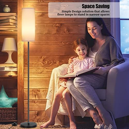 PARTPHONER Modern Standing Lamp with Lampshade, Minimalist Tall Lamp with Foot Switch for Living, Bedroom, Kids Room, Office - Image 7