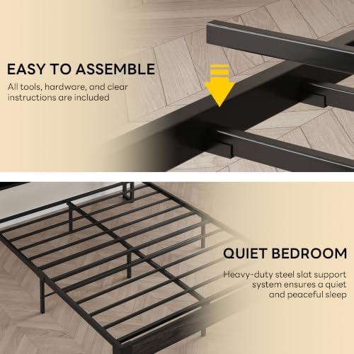 LIKIMIO Full Bed Frame with Storage Headboard and Charging Station - Image 6